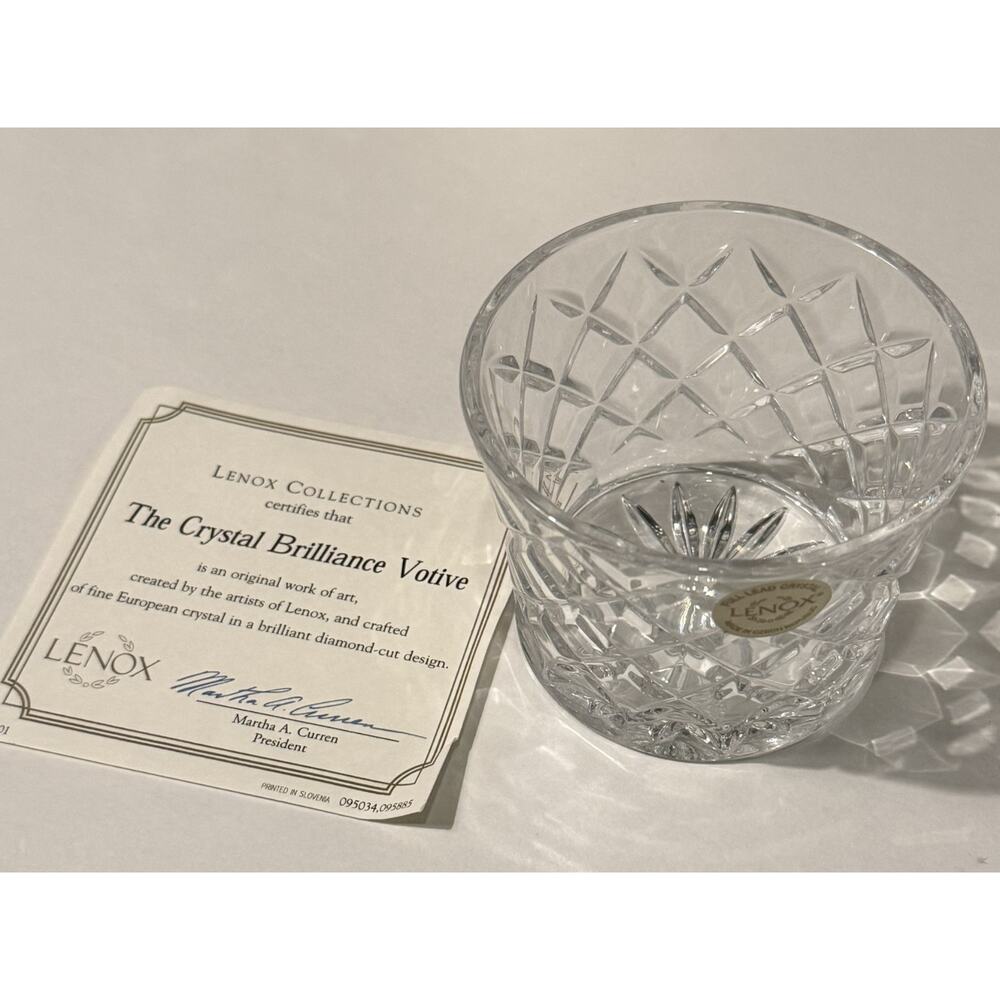 Lenox Crystal Votive Holder 782201 Full Lead Crystal Retired
